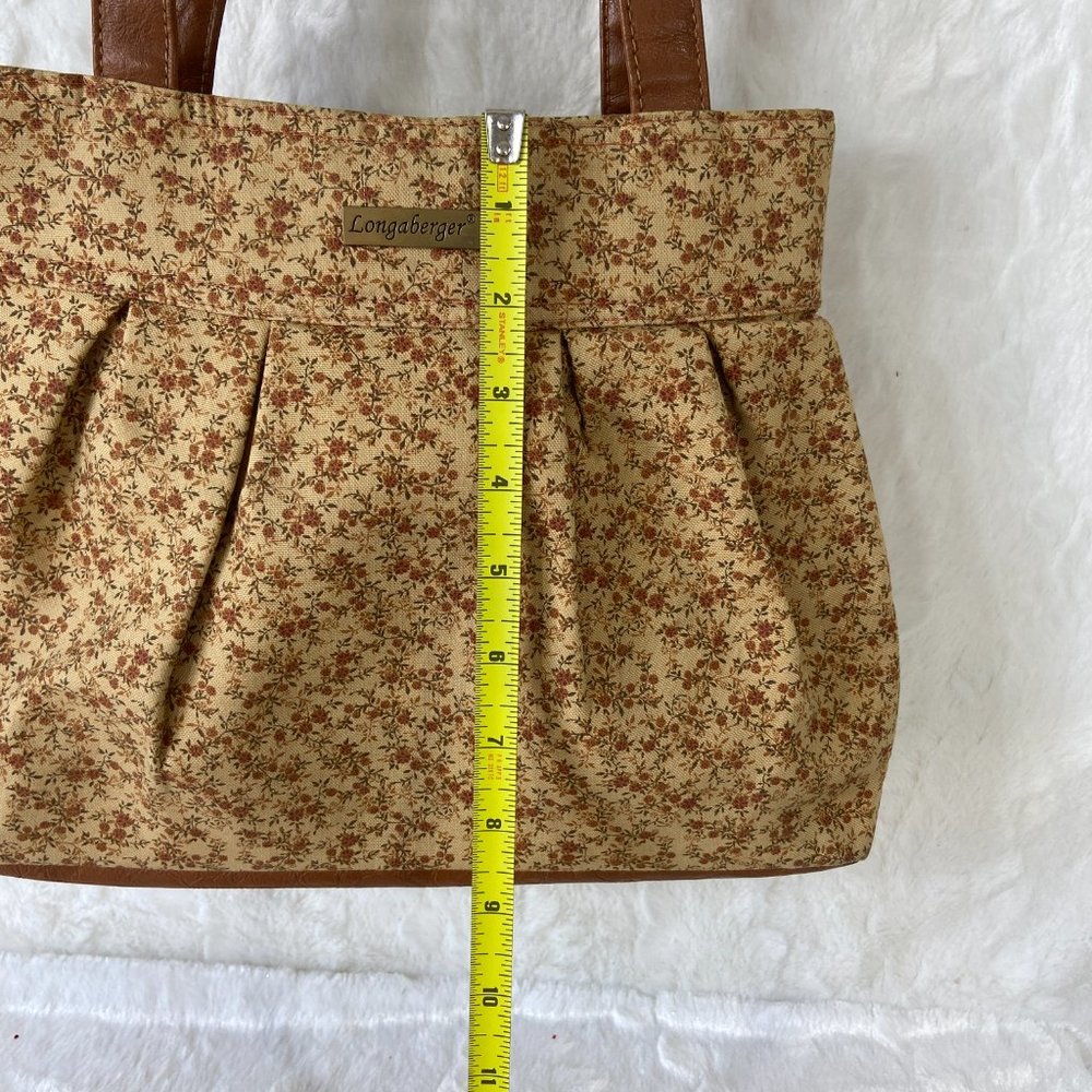 Longaberger Mini Floral Print  Purse Shoulder Handbag Beige Autumn Fall - Picture 6 of 7